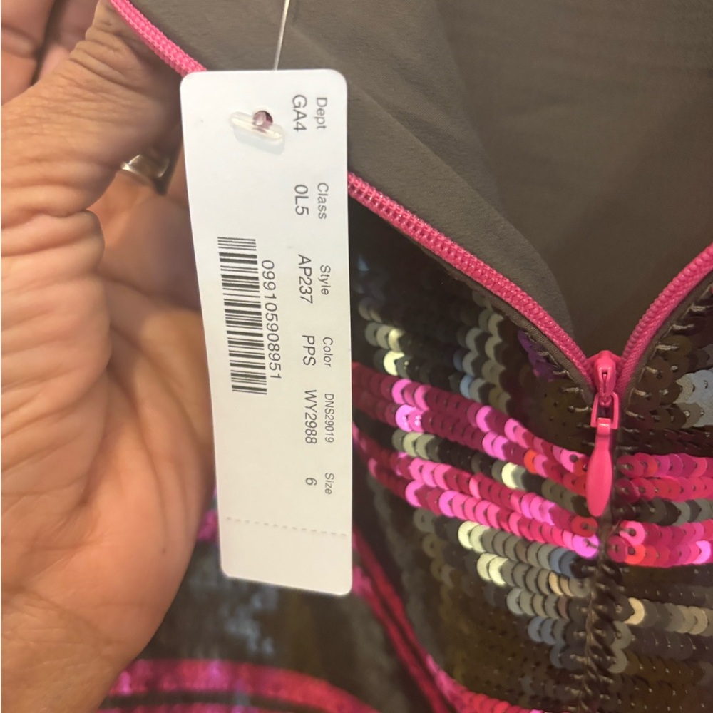 J. Crew Sequin Dress with Pink and Silver Stripes